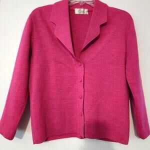 Framo 100% Wool Italian Pink Jacket Sweater Cardigan Shirt Buttons Size Medium